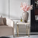 AICO Furniture Lisbon Side Table in Silken Matte Cream - Visions in Furniture (La Mirada, CA)