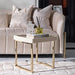 AICO Furniture Lisbon Side Table in Silken Matte Cream - Visions in Furniture (La Mirada, CA)