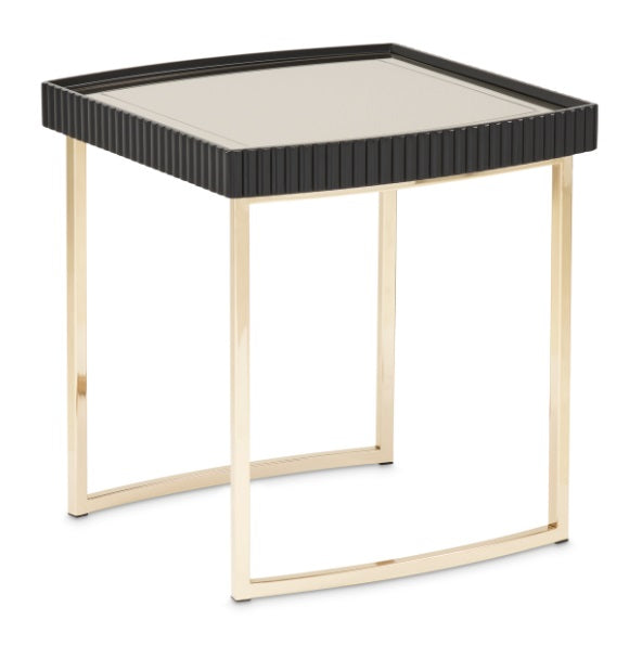 AICO Furniture Lisbon Side Table in Silken Matte Black - Visions in Furniture (La Mirada, CA)