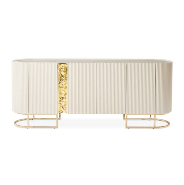 AICO Furniture Lisbon Console Table in Silken Matte Cream - Visions in Furniture (La Mirada, CA)