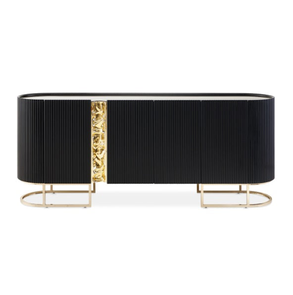 AICO Furniture Lisbon Console Table in Silken Matte Black - Visions in Furniture (La Mirada, CA)