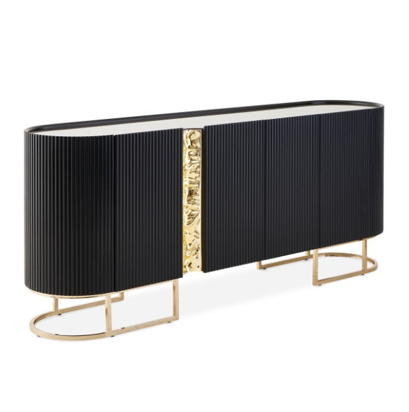 AICO Furniture Lisbon Console Table in Silken Matte Black - Visions in Furniture (La Mirada, CA)