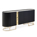 AICO Furniture Lisbon Console Table in Silken Matte Black - Visions in Furniture (La Mirada, CA)