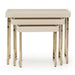 AICO Lisbon Nesting Tables in Silken Matte Cream - Visions in Furniture (La Mirada, CA)