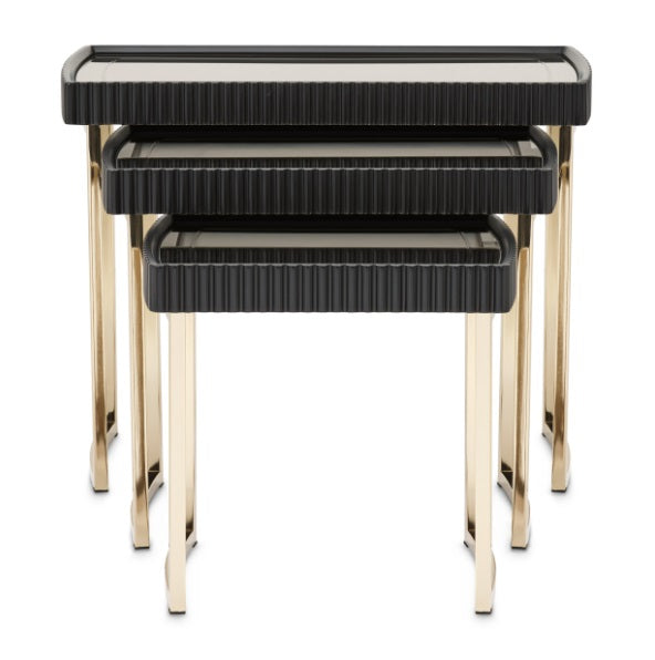 AICO Furniture Lisbon Nesting Table in Silken Matte Black - Visions in Furniture (La Mirada, CA)