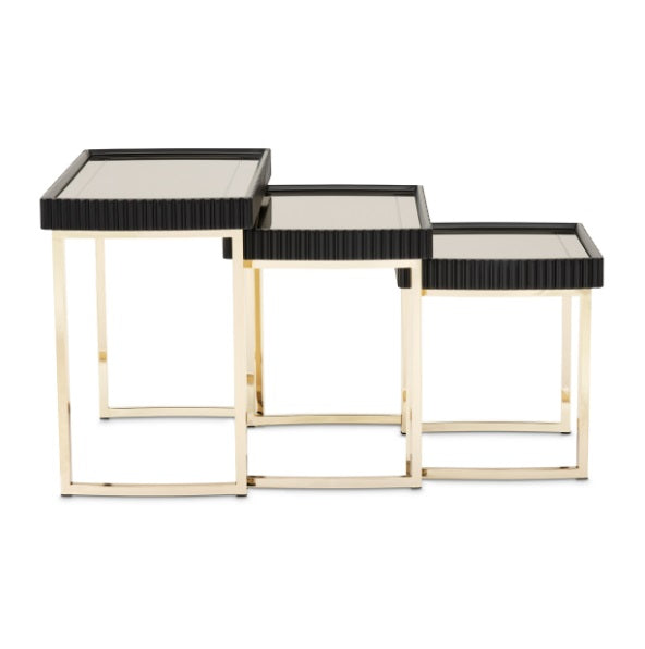 AICO Furniture Lisbon Nesting Table in Silken Matte Black - Visions in Furniture (La Mirada, CA)
