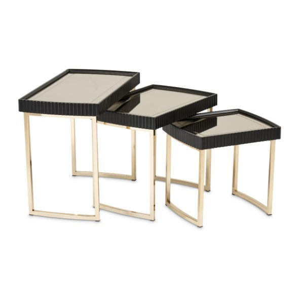 AICO Furniture Lisbon Nesting Table in Silken Matte Black - Visions in Furniture (La Mirada, CA)