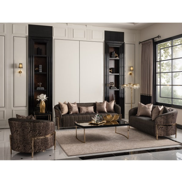 AICO Furniture Lisbon Loveseat in Onyx Gold - Visions in Furniture (La Mirada, CA)