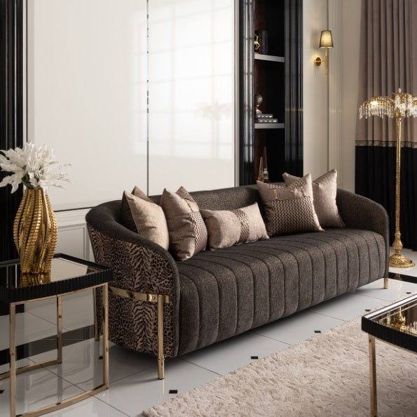 AICO Furniture Lisbon Sofa in Onyx Gold - Visions in Furniture (La Mirada, CA)