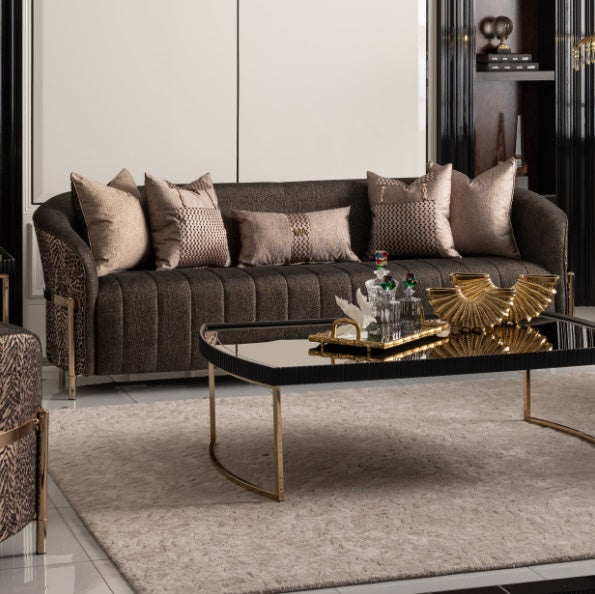 AICO Furniture Lisbon Sofa in Onyx Gold - Visions in Furniture (La Mirada, CA)