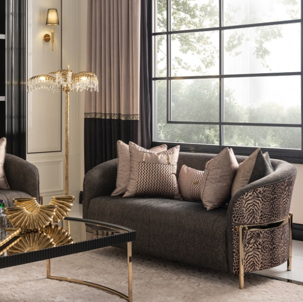 AICO Furniture Lisbon Loveseat in Onyx Gold - Visions in Furniture (La Mirada, CA)