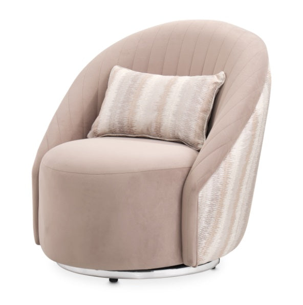 AICO Furniture Lucca Swivel Chair Silver in Silver - Visions in Furniture (La Mirada, CA)