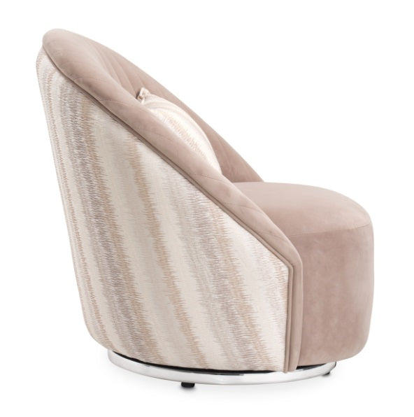 AICO Furniture Lucca Swivel Chair Silver in Silver - Visions in Furniture (La Mirada, CA)