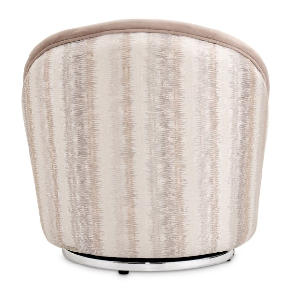 AICO Furniture Lucca Swivel Chair Silver in Silver - Visions in Furniture (La Mirada, CA)