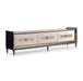 AICO Lousanne Media Cabinet in Glossy Mocha Sand - Visions in Furniture (La Mirada, CA)