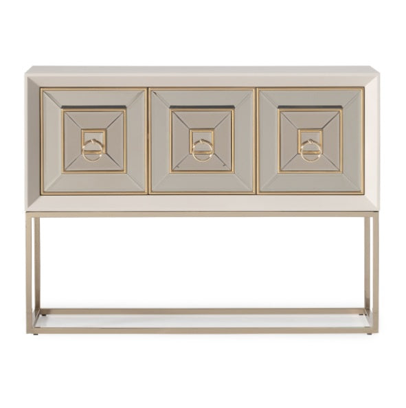 AICO Furniture Madison Small Console with Leg in Glistening Gold - Visions in Furniture (La Mirada, CA)