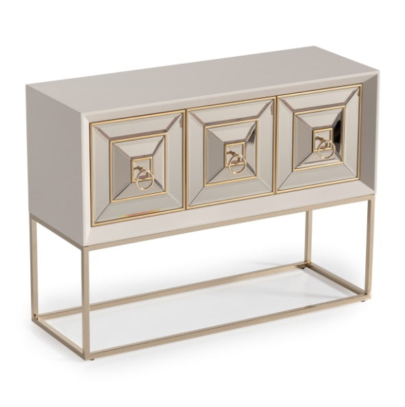AICO Furniture Madison Small Console with Leg in Glistening Gold - Visions in Furniture (La Mirada, CA)