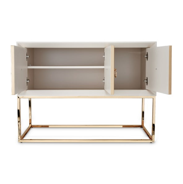 AICO Furniture Madison Small Console with Leg in Glistening Gold - Visions in Furniture (La Mirada, CA)