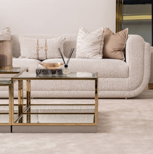 AICO Furniture Savannah Breeze 2pc Small Cocktail Table in Bright Gold - Visions in Furniture (La Mirada, CA)