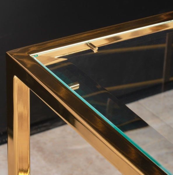 AICO Furniture Savannah Breeze End Table in Bright Gold - Visions in Furniture (La Mirada, CA)