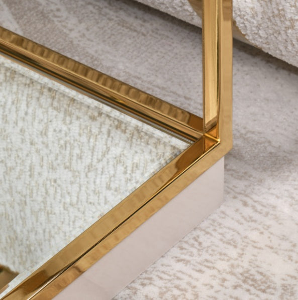 AICO Furniture Savannah Breeze End Table in Bright Gold - Visions in Furniture (La Mirada, CA)