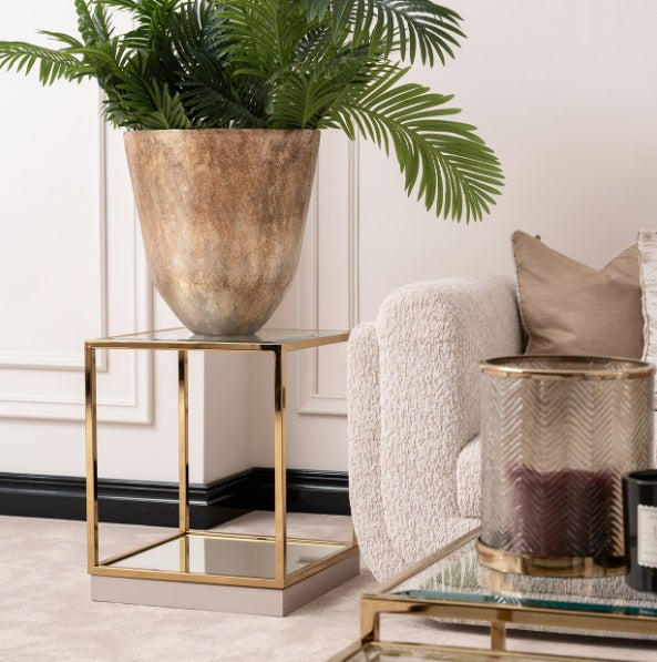 AICO Furniture Savannah Breeze End Table in Bright Gold - Visions in Furniture (La Mirada, CA)