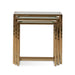 AICO Furniture Savannah Breeze 3pc Nesting Tables Set in Bright Gold - Visions in Furniture (La Mirada, CA)