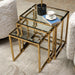 AICO Furniture Savannah Breeze 3pc Nesting Tables Set in Bright Gold - Visions in Furniture (La Mirada, CA)
