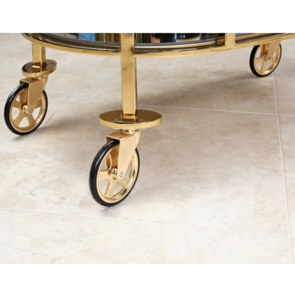 AICO Furniture Savannah Breeze Serving Cart in Bright Gold - Visions in Furniture (La Mirada, CA)