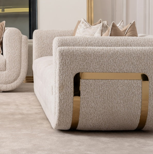 AICO Furniture Savannah Breeze Standard Sofa Cashmere in Bright Gold - Visions in Furniture (La Mirada, CA)