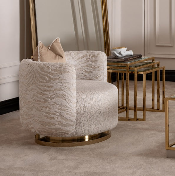 AICO Furniture Savannah Breeze 3pc Nesting Tables Set in Bright Gold - Visions in Furniture (La Mirada, CA)