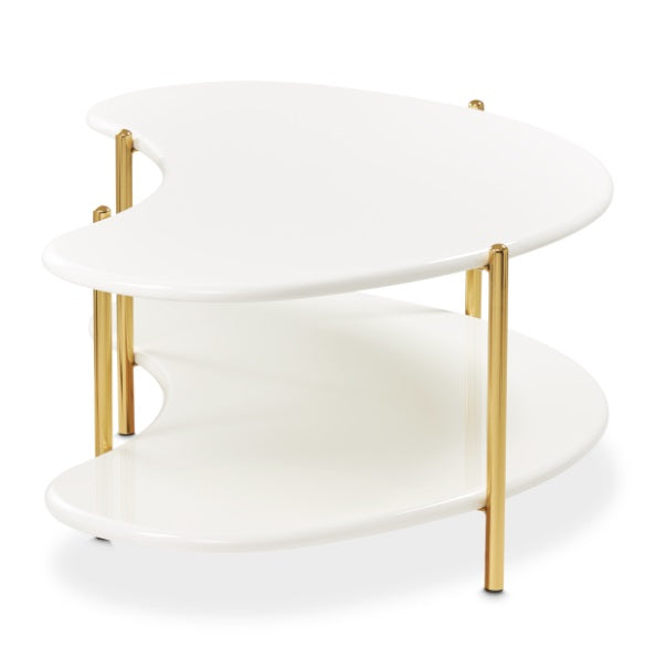 AICO Furniture Sassani Cocktail Table in Pearl White/Gold - Visions in Furniture (La Mirada, CA)