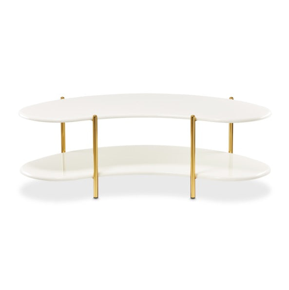 AICO Furniture Sassani Cocktail Table in Pearl White/Gold - Visions in Furniture (La Mirada, CA)