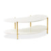 AICO Furniture Sassani Cocktail Table in Pearl White/Gold - Visions in Furniture (La Mirada, CA)