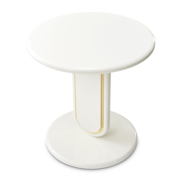 AICO Furniture Sassani End Table in Pearl White/Gold - Visions in Furniture (La Mirada, CA)