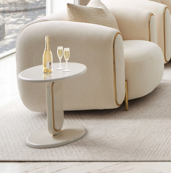 AICO Furniture Sassani End Table in Pearl White/Gold - Visions in Furniture (La Mirada, CA)