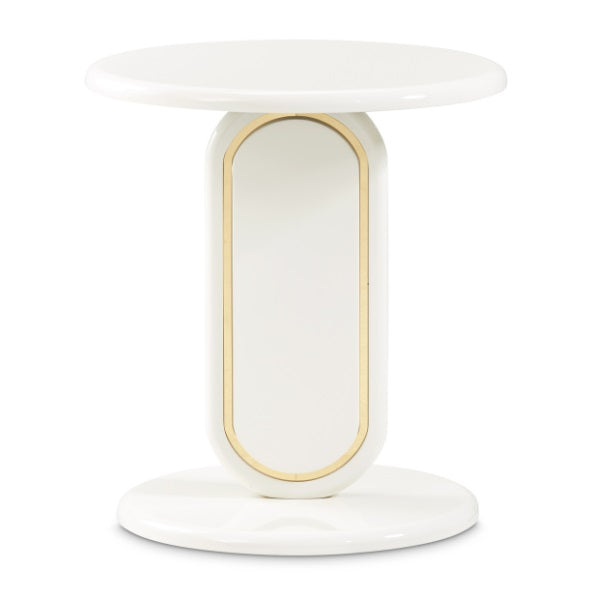 AICO Furniture Sassani Accent Table in Pearl White/Gold - Visions in Furniture (La Mirada, CA)
