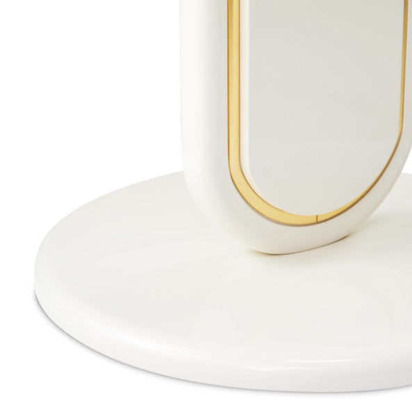 AICO Furniture Sassani Accent Table in Pearl White/Gold - Visions in Furniture (La Mirada, CA)