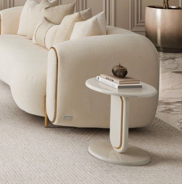 AICO Furniture Sassani Accent Table in Pearl White/Gold - Visions in Furniture (La Mirada, CA)