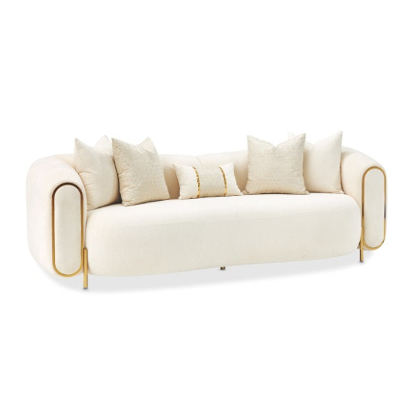 AICO Furniture Sassani Sofa Crepe in Gold - Visions in Furniture (La Mirada, CA)