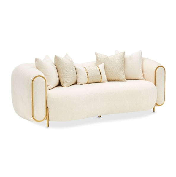 AICO Furniture Sassani Loveseat Crepe in Gold - Visions in Furniture (La Mirada, CA)