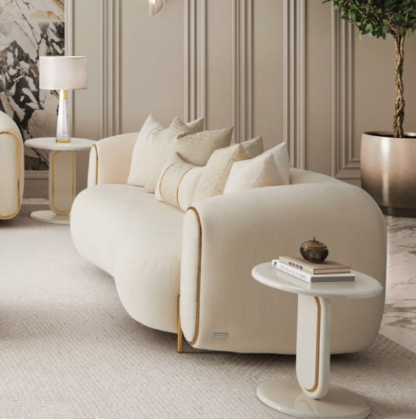 AICO Furniture Sassani Loveseat Crepe in Gold - Visions in Furniture (La Mirada, CA)