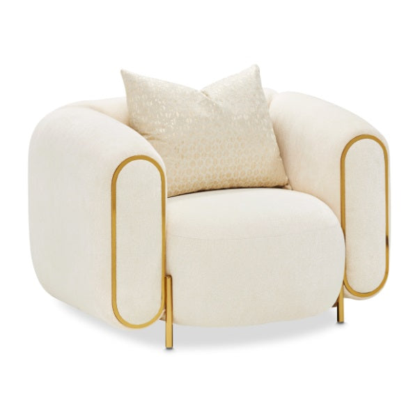 AICO Furniture Sassani Chair Crepe in Gold - Visions in Furniture (La Mirada, CA)