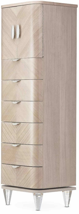 AICO Malibu Crest Lingerie Swivel Chest in Blush - Visions in Furniture (La Mirada, CA)
