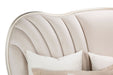 AICO London Place Queen Upholstered Panel Bed in Creamy Pearl - Visions in Furniture (La Mirada, CA)