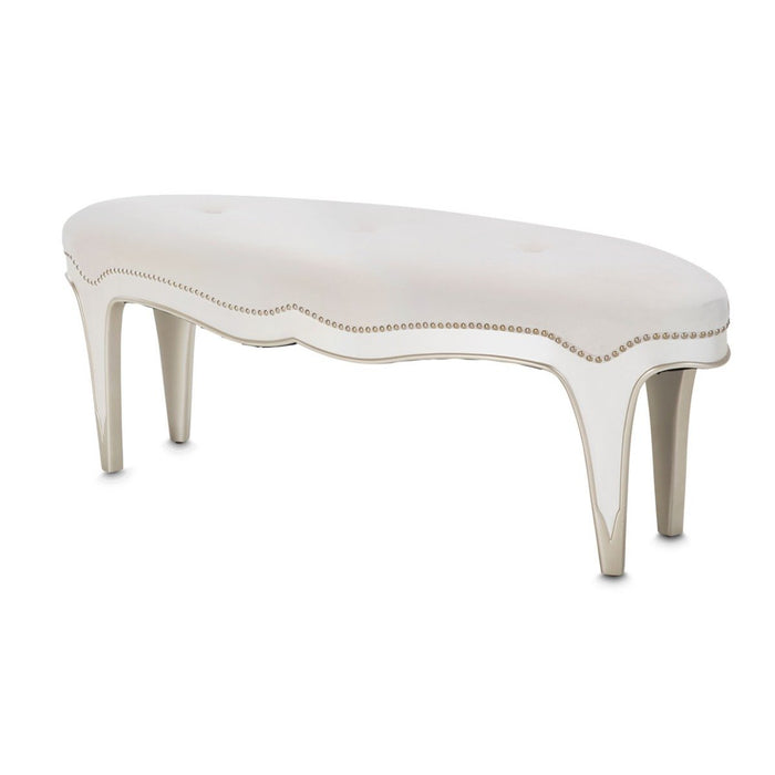 AICO London Place Bed Bench in Creamy Pearl - Visions in Furniture (La Mirada, CA)