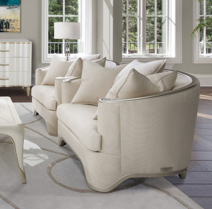 AICO London Place Chair & A Half in Light Champagne - Visions in Furniture (La Mirada, CA)