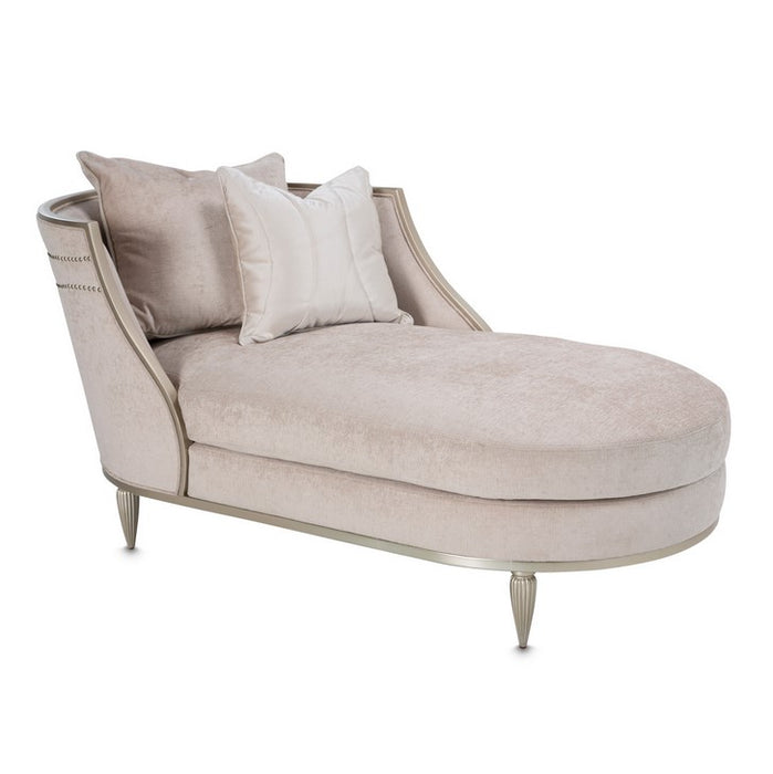 AICO London Place Chaise in Light Champagne - Visions in Furniture (La Mirada, CA)