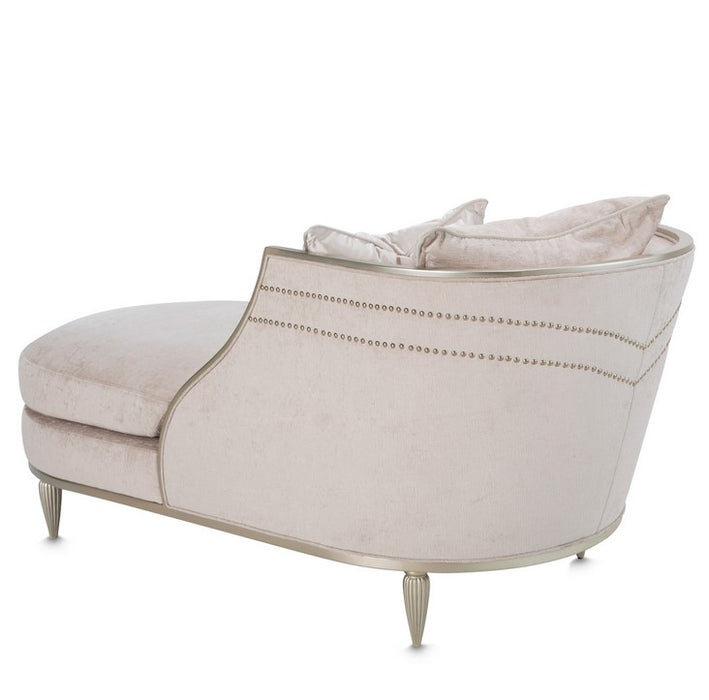AICO London Place Chaise in Light Champagne - Visions in Furniture (La Mirada, CA)