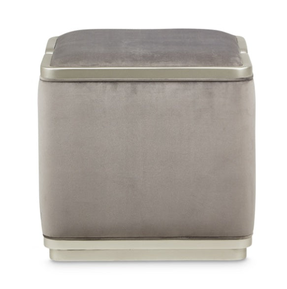 AICO Furniture Linea Ottoman in Silver Mist - Visions in Furniture (La Mirada, CA)